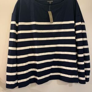 J.Crew Navy and White Colorblock Shirt